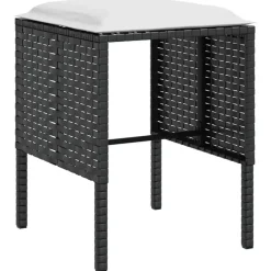 vidaXL - Loungeset (dinning) - Zwart - Poly rattan - 5 stuks - Met kussens