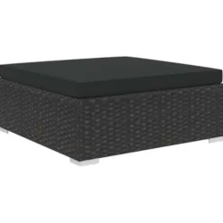 vidaXL - loungeset voor 3 met kussens zwart polyrattan 4 stuks