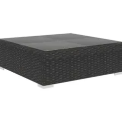 vidaXL - loungeset voor 3 met kussens zwart polyrattan 4 stuks
