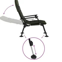 vidaXL - Loungestoel met armleuning - Groen - Staal