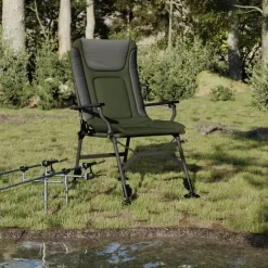 vidaXL - Loungestoel met armleuning - Groen - Staal