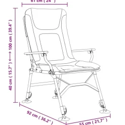 vidaXL - Loungestoel met armleuning - Groen - Staal