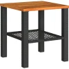 vidaXL - Loungetafel - Weerbestendig - Zwart - Poly rattan en hout - 40x40x42 cm