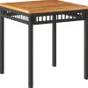 vidaXL - Loungetafel - Weerbestendig - Zwart - Poly rattan en hout - 38x38x42cm