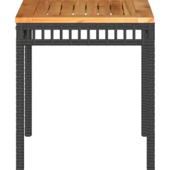 vidaXL - Loungetafel - Weerbestendig - Zwart - Poly rattan en hout - 38x38x42cm