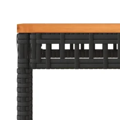 vidaXL - Loungetafel - Weerbestendig - Zwart - Poly rattan en hout - 38x38x42cm