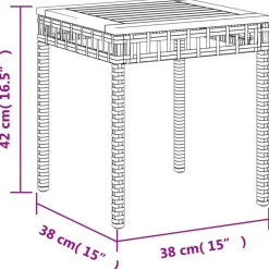 vidaXL - Loungetafel - Weerbestendig - Zwart - Poly rattan en hout - 38x38x42cm