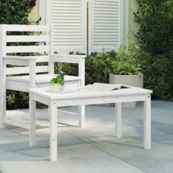 vidaXL - Loungetafel - Wit - Massief grenenhout - 82,5x50,5x45 cm