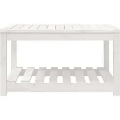 vidaXL - Loungetafel met opbergruimte - Wit - Grenenhout - 82,5x50,5x45 cm