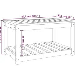 vidaXL - Loungetafel met opbergruimte - Wit - Grenenhout - 82,5x50,5x45 cm