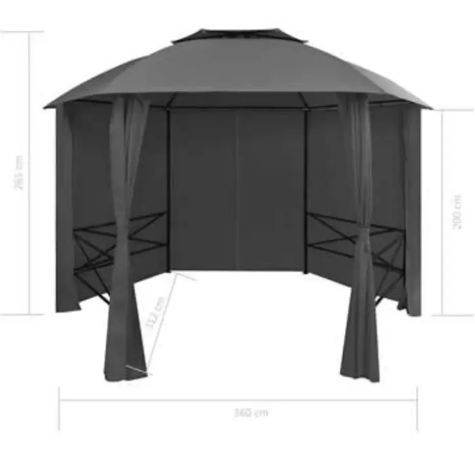 vidaXL - Luifel - Antraciet - Stof