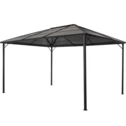 vidaXL - Luifel - Zwart - Staal - 4 x 3 m