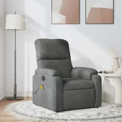 vidaXL - Massagestoel - Grijs - Microvezel