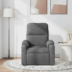 vidaXL - Massagestoel - Grijs - Microvezel