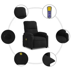 vidaXL - Massagestoel - Zwart - Microvezel