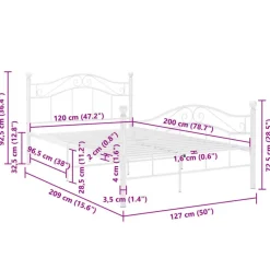 vidaXL - Metalen bed frame - Wit - 120x200 cm