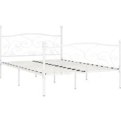 vidaXL - Metalen bed frame met hoofd- en voeteneinde - Wit - 120x200 cm