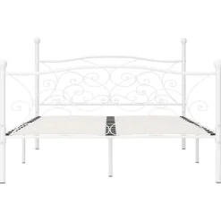 vidaXL - Metalen bed frame met hoofd- en voeteneinde - Wit - 120x200 cm