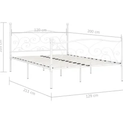 vidaXL - Metalen bed frame met hoofd- en voeteneinde - Wit - 120x200 cm