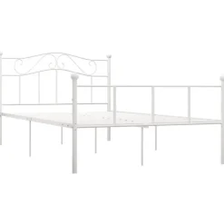 vidaXL - Metalen bed frame met hoofdeinde - Wit - Metaal - 120x200 cm