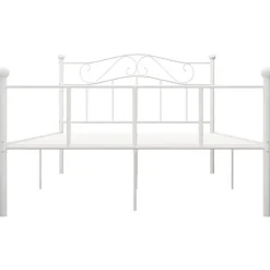 vidaXL - Metalen bed frame met hoofdeinde - Wit - Metaal - 120x200 cm