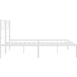 vidaXL - Metalen bed met hoofdbord - Wit - 120x200 cm