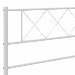 vidaXL - Metalen bed met hoofdbord - Wit - 120x200 cm