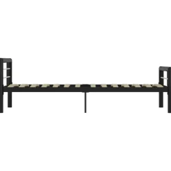 vidaXL - Metalen eenpersoonsbed met hoofdbord - zwart en wit - 90x200 cm