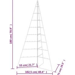 vidaXL - Metalen Kerstboom - Zwart - 180 cm