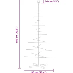 vidaXL - Metalen Kerstboom - Zwart - 180 cm