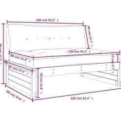 vidaXL - Middenbank - Bruin - Grenenhout - 120x80 cm