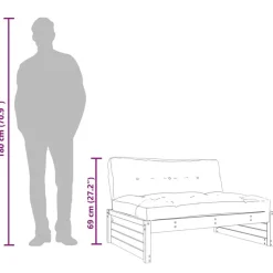 vidaXL - Middenbank - Bruin - Grenenhout - 120x80 cm