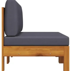 vidaXL - Middenbanken - Grijs - Acaciahout - 2 stuks - Met kussens