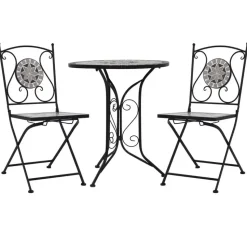 vidaXL - Mozaïek Bistroset - Grijs - Keramiek