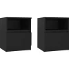 vidaXL - Nachtkast - Zwart - Bewerkt hout - 2 stuks
