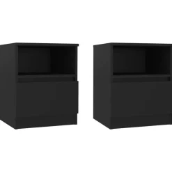 vidaXL - Nachtkast - Zwart - Bewerkt hout - 2 stuks