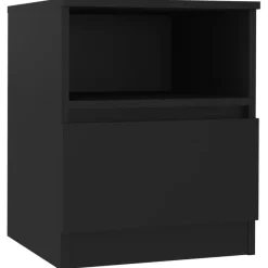 vidaXL - Nachtkast - Zwart - Bewerkt hout - 2 stuks