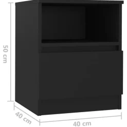 vidaXL - Nachtkast - Zwart - Bewerkt hout - 2 stuks
