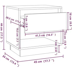 vidaXL - Nachtkastje - Beige - Bewerkt hout
