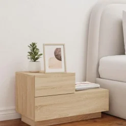 vidaXL - Nachtkastje - Bruin - Bewerkt hout