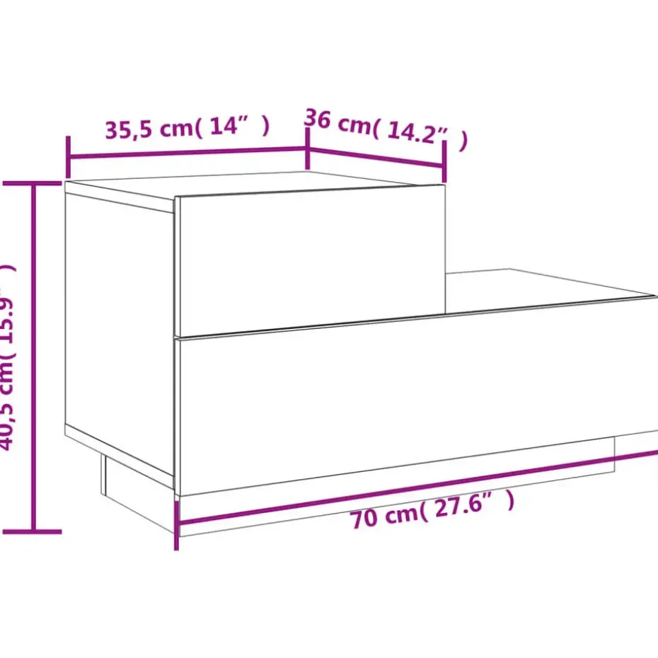 vidaXL - Nachtkastje - Bruin - Bewerkt hout