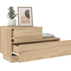 vidaXL - Nachtkastje - Bruin - Bewerkt hout