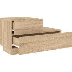 vidaXL - Nachtkastje - Bruin - Bewerkt hout