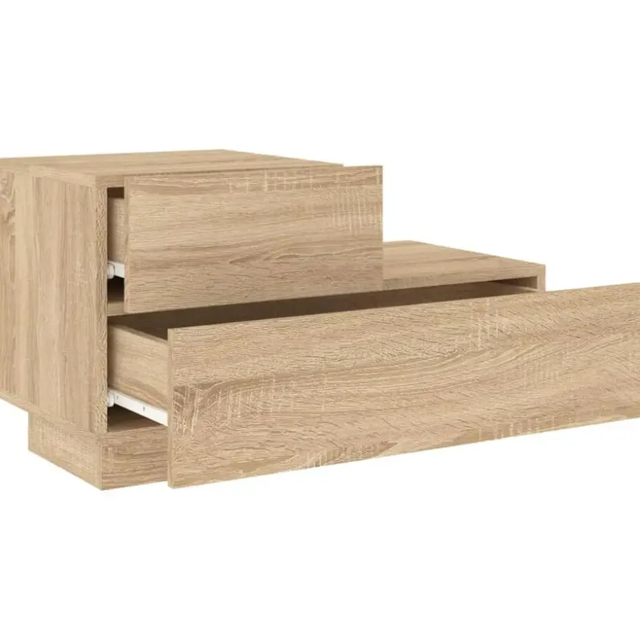 vidaXL - Nachtkastje - Bruin - Bewerkt hout