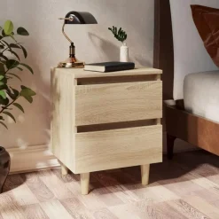vidaXL - Nachtkastje - Bruin - Grenenhout - 2 stuks