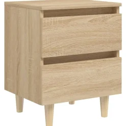 vidaXL - Nachtkastje - Bruin - Grenenhout - 2 stuks
