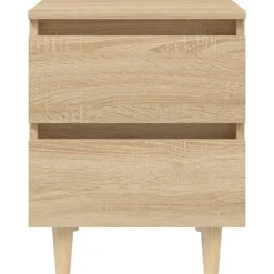 vidaXL - Nachtkastje - Bruin - Grenenhout - 2 stuks