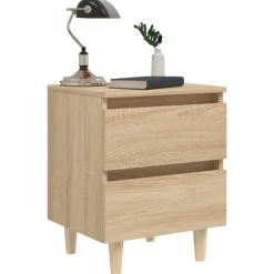 vidaXL - Nachtkastje - Bruin - Grenenhout - 2 stuks