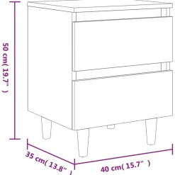 vidaXL - Nachtkastje - Bruin - Grenenhout - 2 stuks