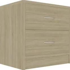 vidaXL - Nachtkastje - Bruin - Bewerkt hout